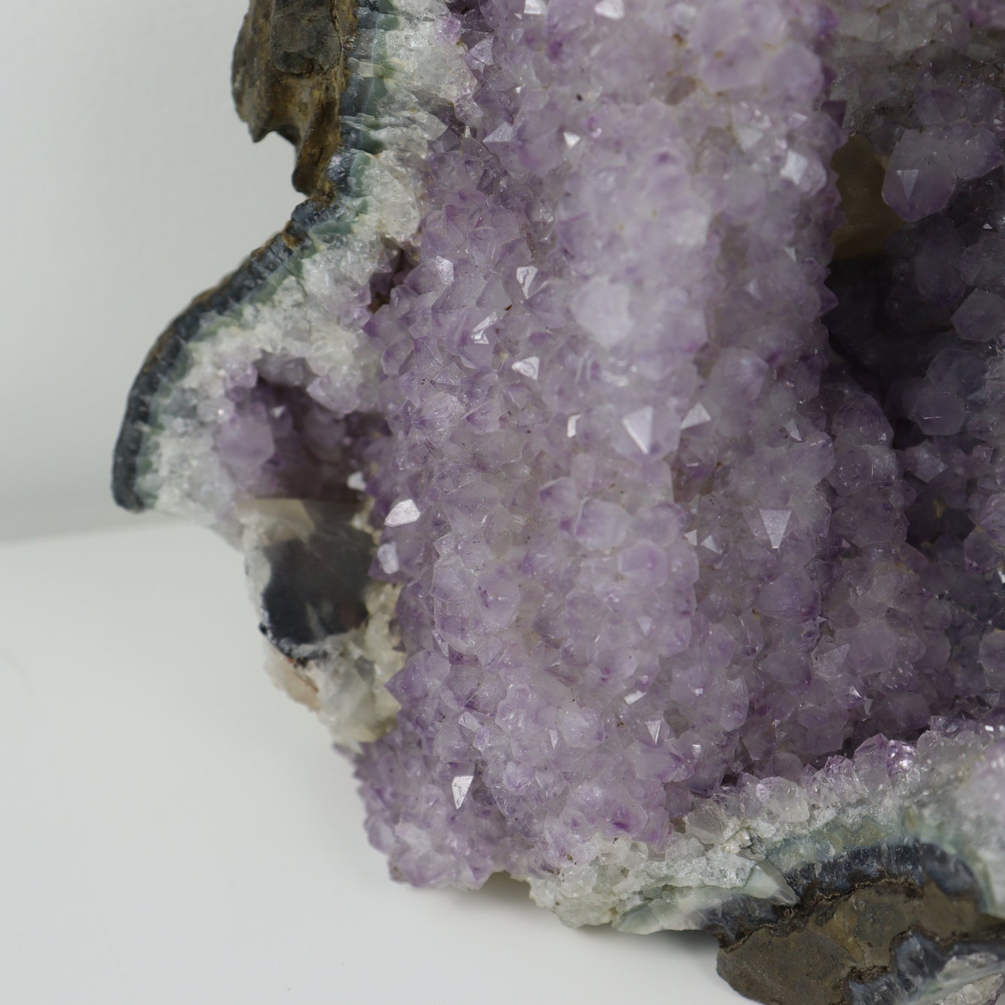 Amethyst Geode with Clear Quartz Inclusions