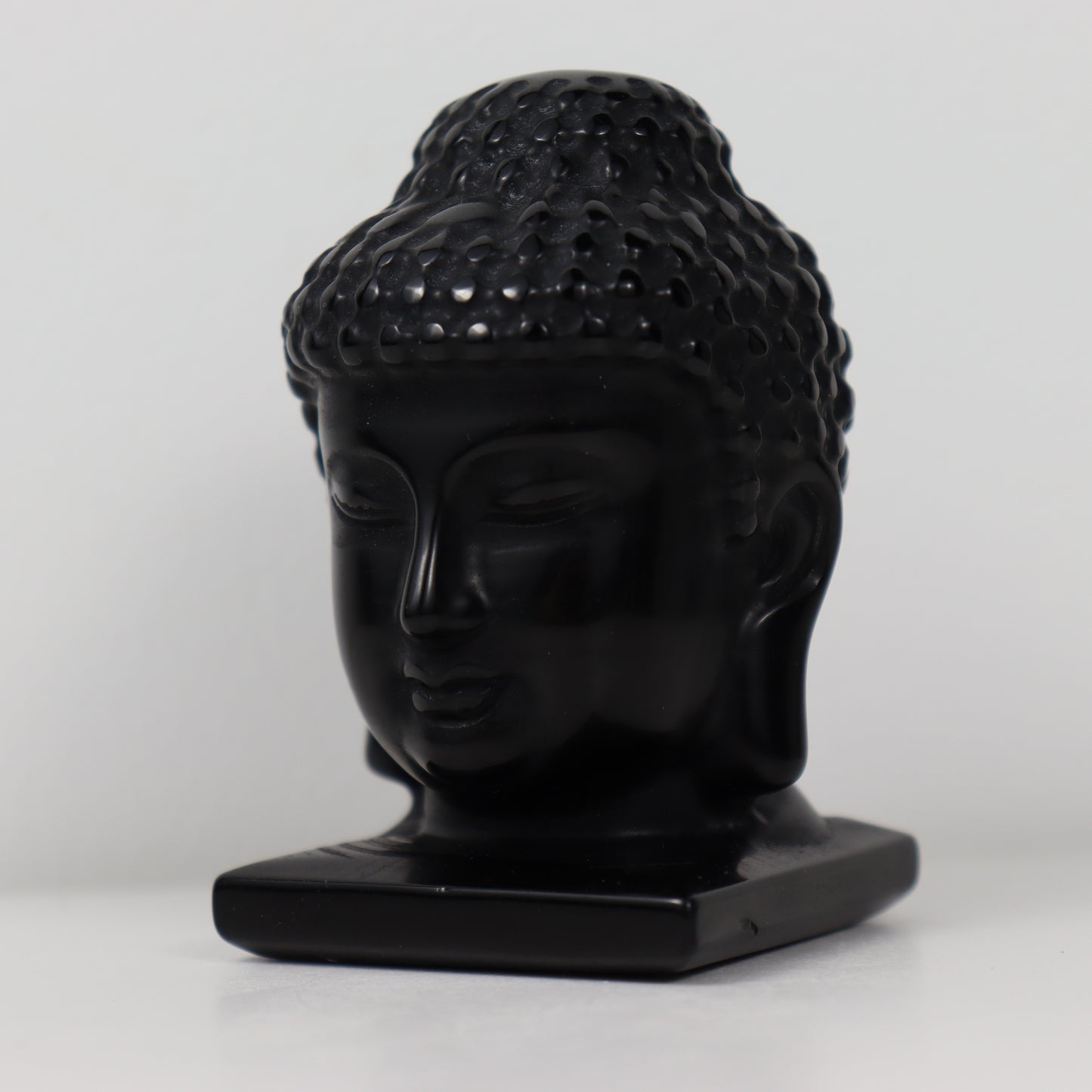 Black Obsidian Buddha Head Carving
