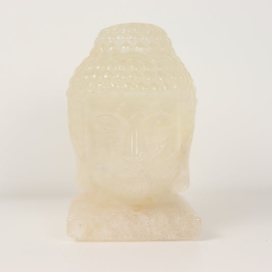 Clear Quartz Buddha Head Carving